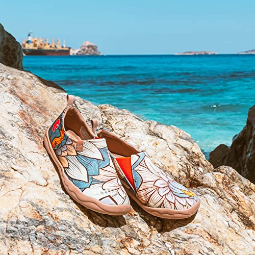 [UIN] スリッポン レディース ローファースリッポン アート旅行靴 幅広 靴 フラットシューズ 軽い プレゼント 人 UIN] スリッポン レディース ローファースリッポン アート旅行靴 幅広