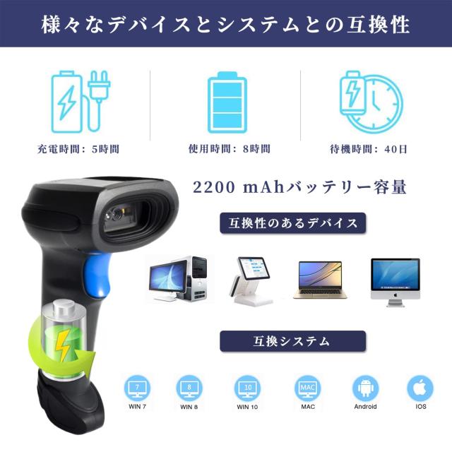 LENVII CW888 1D 2D QR バーコード スキャナー 充電 ベース 2イン1 ワイヤレス と USB有線/無線 2.4G/Bluetoothバー コード リーダー ハ LENVII CW888 1D 2D QR バーコード スキャナー 充電 ベース 2イン1 ワイヤレス と USB有線/無線 2.4G/Bluetoothバー コード リーダー ハ