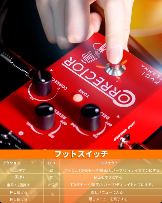 FLAMMA FV01 ボーカル ピッチ 補正 ペダル 遅延 リバーブ付 マイク 増幅器 ストンプボックス ギター用_6