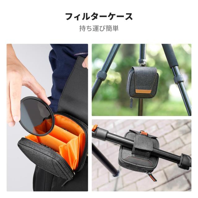 K＆F Concept 62mm NDフィルターセット ND4+ND8+ND64+ND1000 日本製AGC光学ガラス HD超解像力 低い反射率 28層ナノコーティング 超薄 撥水
