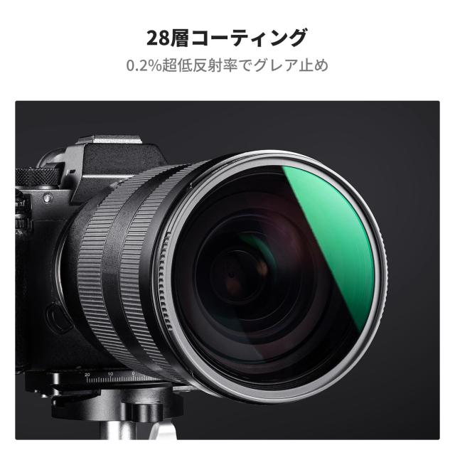 K＆F Concept 62mm NDフィルターセット ND4+ND8+ND64+ND1000 日本製AGC光学ガラス HD超解像力 低い反射率 28層ナノコーティング 超薄 撥水