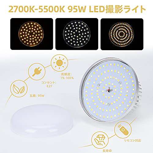 LED FOSITAN プロな写真撮影用照明 ソフトボックス 写真照明 95W電球×4 