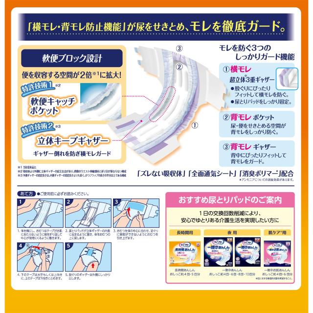 【ケース販売】ライフリー テープ止めおむつ 横モレあんしんテープ止め LLサイズ 60枚(15枚×4)4回吸収 【寝て過ごすことが多い方】_1