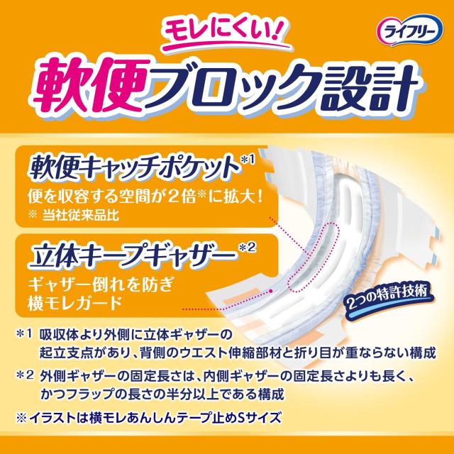 【ケース販売】ライフリー テープ止めおむつ 横モレあんしんテープ止め LLサイズ 60枚(15枚×4)4回吸収 【寝て過ごすことが多い方】_2