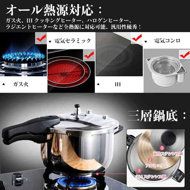 圧力鍋 ステンレス鋼圧力鍋 業務用圧力鍋 3層底構造 伝統式圧力 圧力鍋 ステンレス鋼圧力鍋 業務用圧力鍋 3層底構造 伝統式圧力