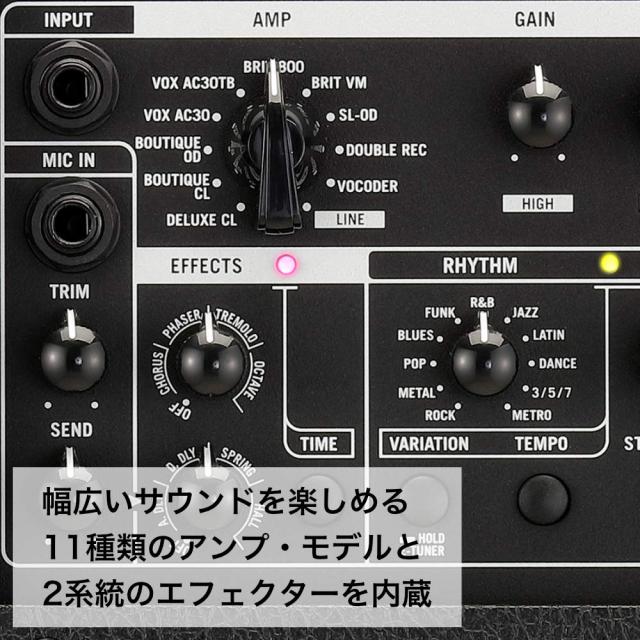 VOX エレクトリック・ギター用 3W モデリング・アンプ MINI GO 3 自宅練習 持ち運び マイク入力 ヘッドホン出力 エフェクト リズム・マシ_2