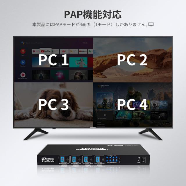 TESmart HDMI マトリックス 4入力4出力 PAP機能 切り替え器 Amazon.co.jp: TESmart HDMI マトリックス 4入力4出力 PAP機能