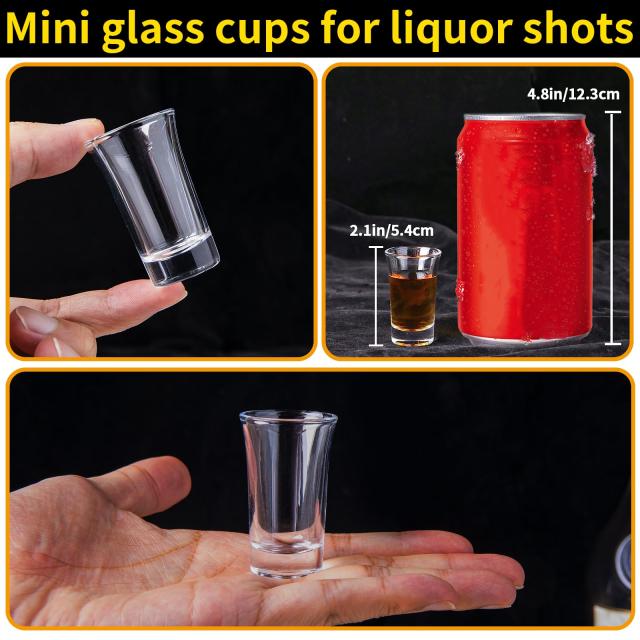 ショットグラスセット 12個-15cc / 15ml クリアショットグラス、ミニ