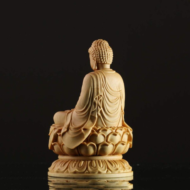 仏像 釈迦如来像 曹洞宗 釈迦如来座像 【如来】お釈迦様 蓮台 高級天然ツゲ木彫り 如来仏像 彫刻仏像・木製仏像・手彫り仏像 置物 祈る の通販は