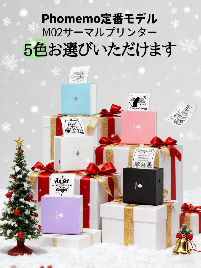 Phomemo M02 スマホ対応 サーマルプリンター 3ロールシール付き セット ポータブル型 ミニプリンター メモプリンター モバイルプリンター_8