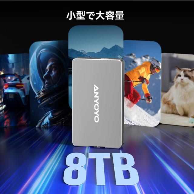 ANYOYO Thunderbolt 4/3 ＆ USB4 M.2 PCIe 2280 M-KEY（B+M KEY）NVMe SSD 外付けケース ,40Gbps NVME SSD ケース , 最大2700MB/s ,アルミ_1
