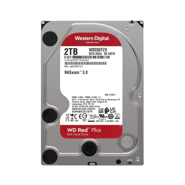 ウエスタンデジタル(Western Digital) WD Red Plus 内蔵 HDD ハードディスク 2TB CMR 3.5インチ SATA 5400rpm キャッシュ128MB NAS メー_1