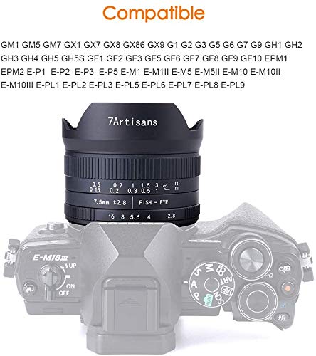 7artisans 7.5mm F2.8 II 魚眼レンズ 超広角 Panasonic/Olympus M4/3マウント対応 APS-Cサイズ対応 Fish eye II マイクロフォーサーズ