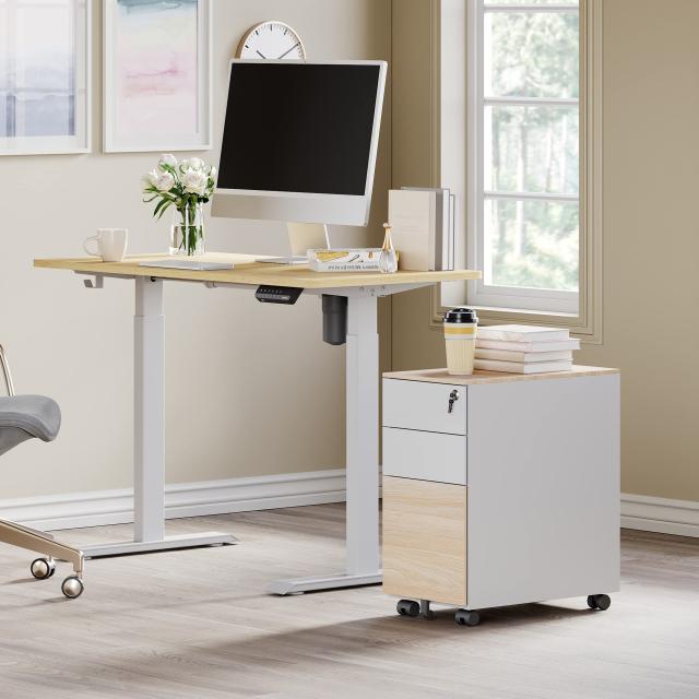 中古】DEVAISE デスクワゴン サイドワゴン キャビネット オフィス