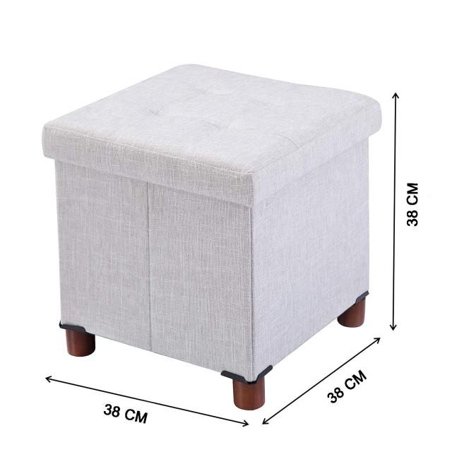 MONCOT 収納スツール オットマン 収納ボックス 折りたためる 脚付き 足置き台 玄関 ソファー ふた付き スツールチェア フットスツール ス