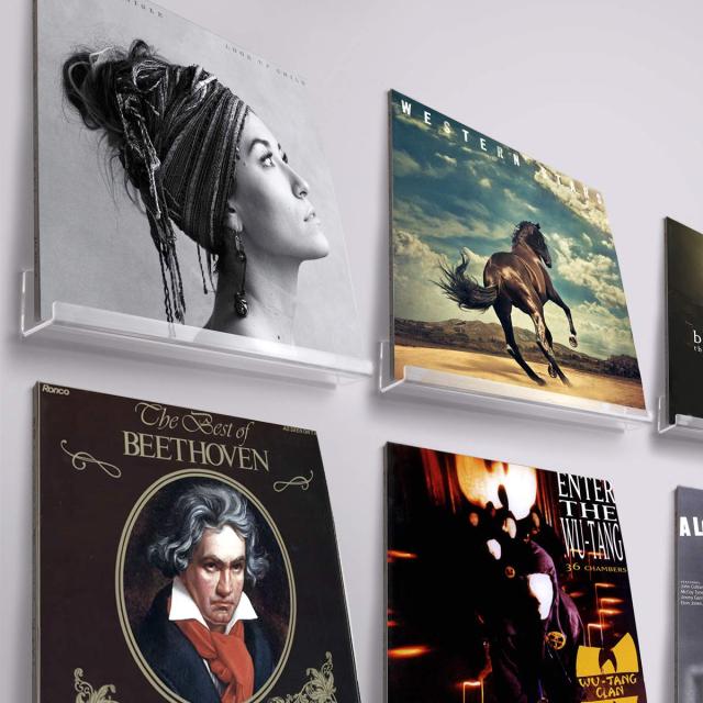 NIUBEE 透明 レコードラック アクリル製 レコード壁掛け棚 「6個セット