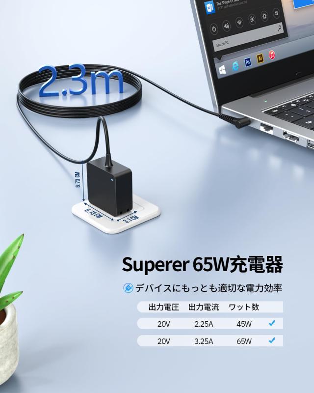IdeaPad用 充電器 65W 20V 3.25A 対応 Lenovo/レノボ IdeaPad Slim 3 7