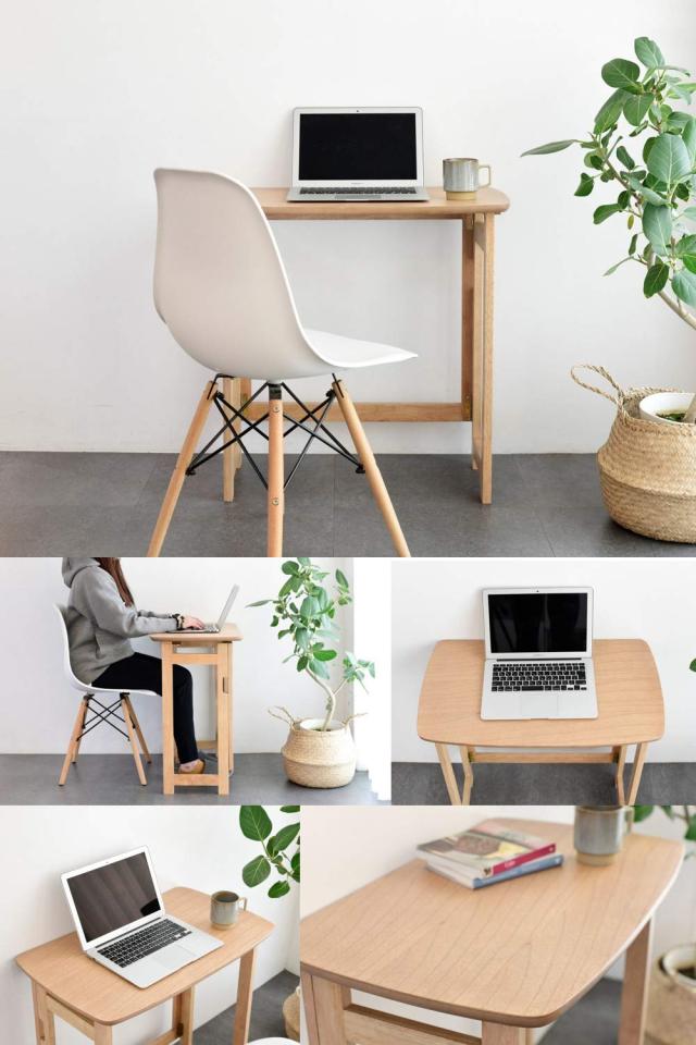 山善(YAMAZEN) 折りたたみ デスク コンパクト収納 天然木 幅70×奥行41