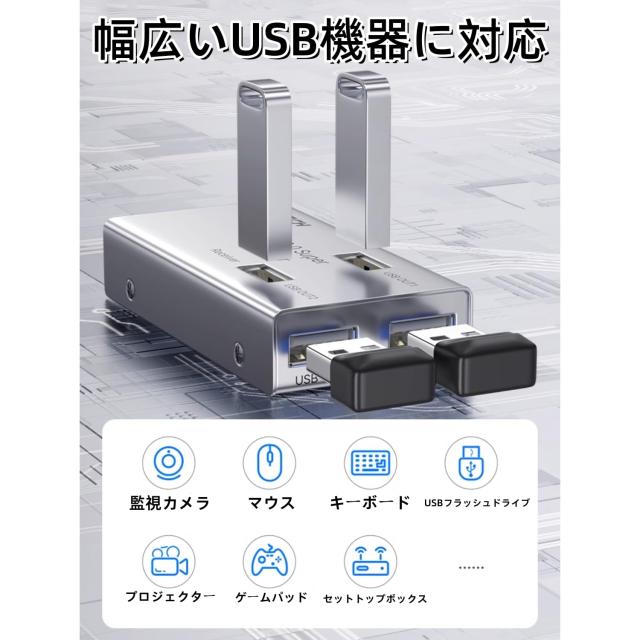 DTECH USB エクステンダー 延長器 4ポート USB2.0 エクステンダー 4分配 最大50m Cat5/5e Cat6/6e LANケーブル使用 電源アダプター USBケ_2