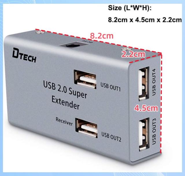 DTECH USB エクステンダー 延長器 4ポート USB2.0 エクステンダー 4分配 最大50m Cat5/5e Cat6/6e LANケーブル使用 電源アダプター USBケ_7