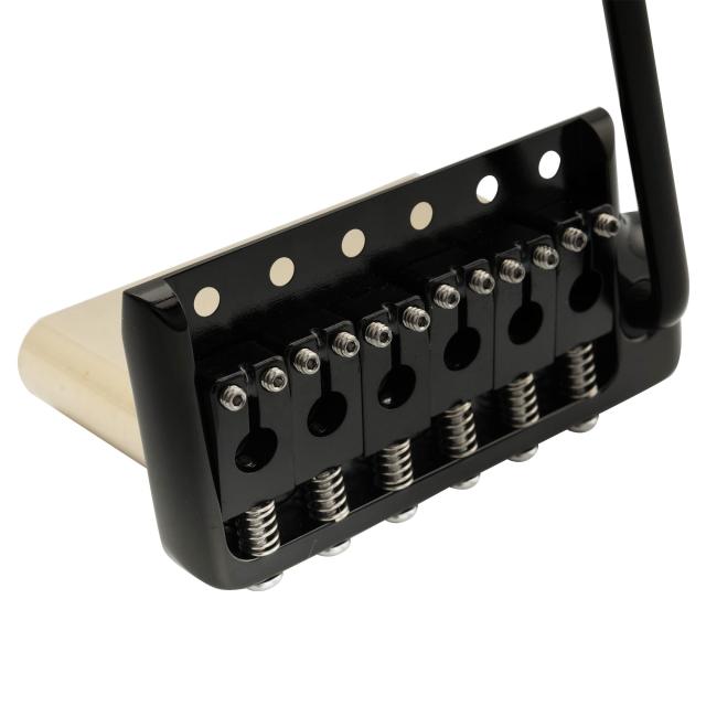 Musiclily Ultra 10.5mmブラス製トレモロユニットブリッジ 6点止めタイプナイフエッジ ストラトSTエレキギター用、ブラック