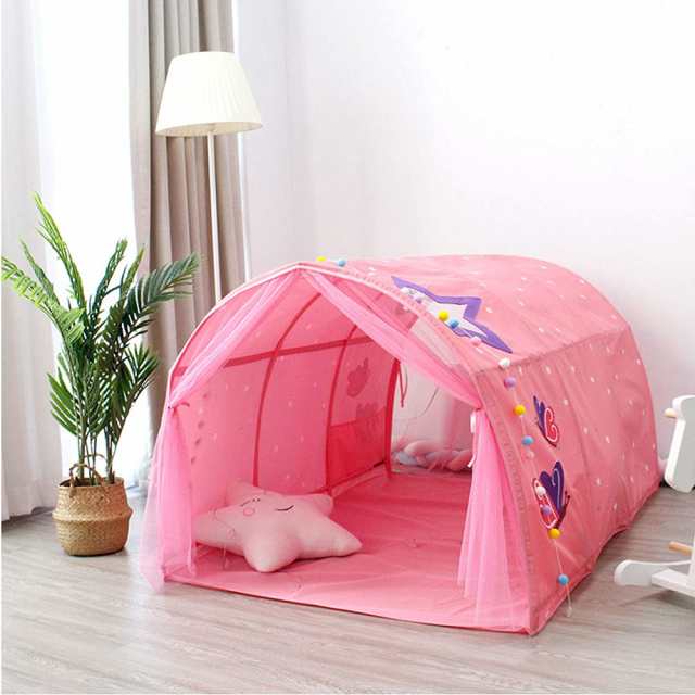 QIRUN子供用 ベッドテント屋内テント 睡眠テント プレイハウス キッズプレイテント 防蚊帳付き プライバシースペース眠っている屋内玩具の通販は