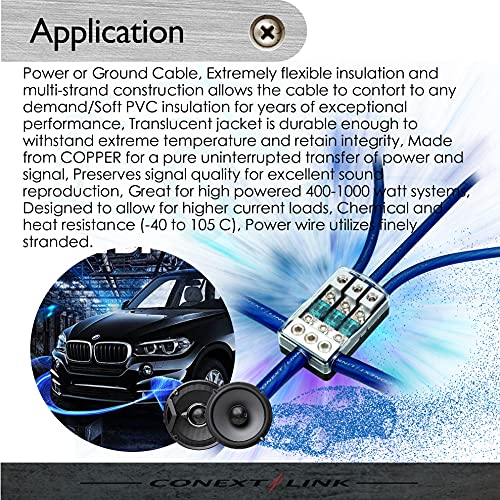 Conext Link 25FT 4 AWG GAフルゲージバッテリー電源ケーブルグランドワイヤフ-ロストブラックOFC銅_4