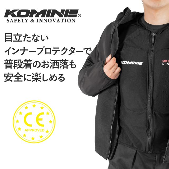 [KOMINE] バイク用 CEアーマードトップインナーウェア SK-693 903 CE規格 04-693 レディース Black Ladies_2