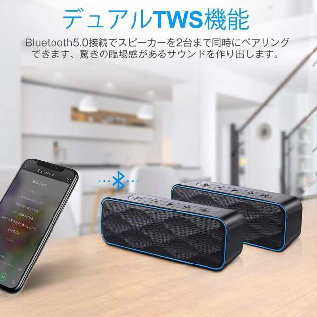 Bluetooth スピーカー ワイヤレススピーカー IPX7防水 風呂 ステレオ ...