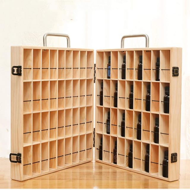 Pure Vie 天然木製 エッセンシャルオイル 収納ケース 精油 アロマオイル ガラス 精油瓶 保存容器 収納ボックス 携帯便利 旅行用 大容量