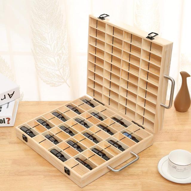 Pure Vie 天然木製 エッセンシャルオイル 収納ケース 精油 アロマオイル ガラス 精油瓶 保存容器 収納ボックス 携帯便利 旅行用 大容量