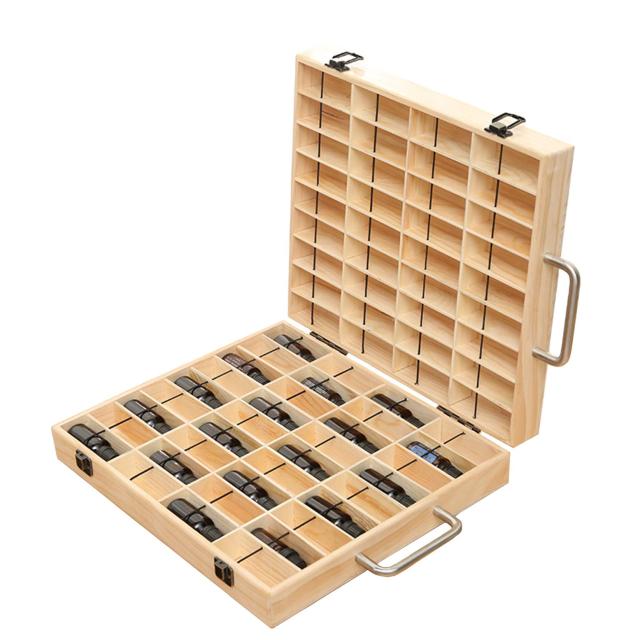 Pure Vie 天然木製 エッセンシャルオイル 収納ケース 精油 アロマオイル ガラス 精油瓶 保存容器 収納ボックス 携帯便利 旅行用 大容量