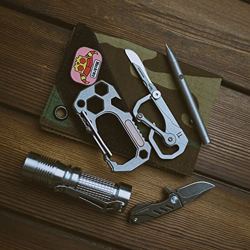 KeyUnity KU00 チタンマルチツール キーホルダー 便利グッズ 多機能カラビナ チタン合金製 アウトドア用 軽量 防錆 edcツール 内蔵折り畳 KeyUnity KU00 チタンマルチツール キーホルダー 便利グッズ 多機能