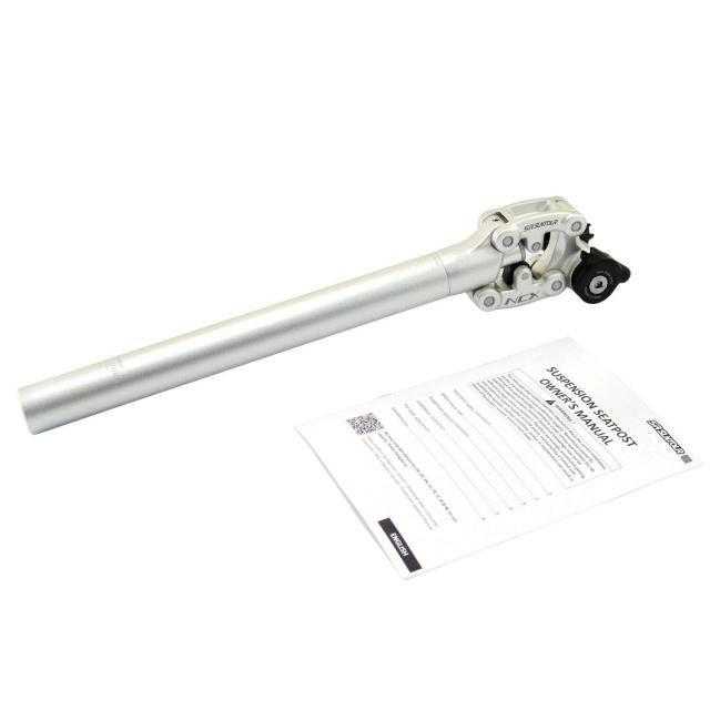 その他のスポーツ SR SUNTOUR SP12 NCX Suspension Seat Post with Protective Cover 31.6X400mm, Silver, VK2298