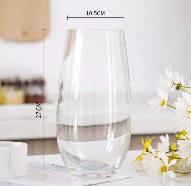 花瓶 ガラス 大きい 透明 花器 -フラワーベース 30cm ボトル アレンジ