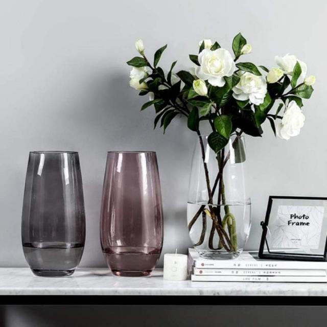 透明ガラス 水盆 約30cm 花瓶 ガラス 大きい 透明 花器 -フラワーベース 30cm ボトル アレンジ