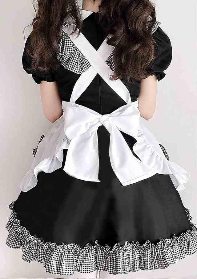 JUNDOMECY] 可愛い チェック柄 メイド服 高品？セット 大きい s