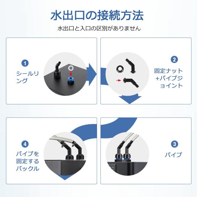 Poafamx 水槽クーラー 15-28℃調整可能 160Lコンプレッサー式 パイプ付き 循環ポンプ付き 海水・淡水両用 日本語取り扱い説明書付き デジ_3