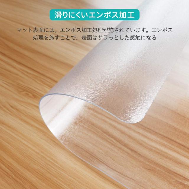 【拭くだけ】ダイニングマット 透明 180×180cm クリアマット 1.5mm厚 拭ける PVCマット 床暖房対応 お手入れ簡単 キッチマット ソフト_2