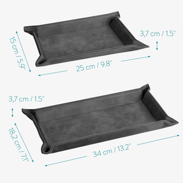 Navaris レザートレイ 2個セット 小物入れ トレー - ジュエリー