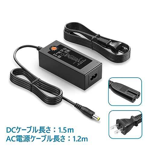 powseed 45W 3A マルチAC電源アダプター DC 5V 6V 7.5V 9V 12V 13.5V