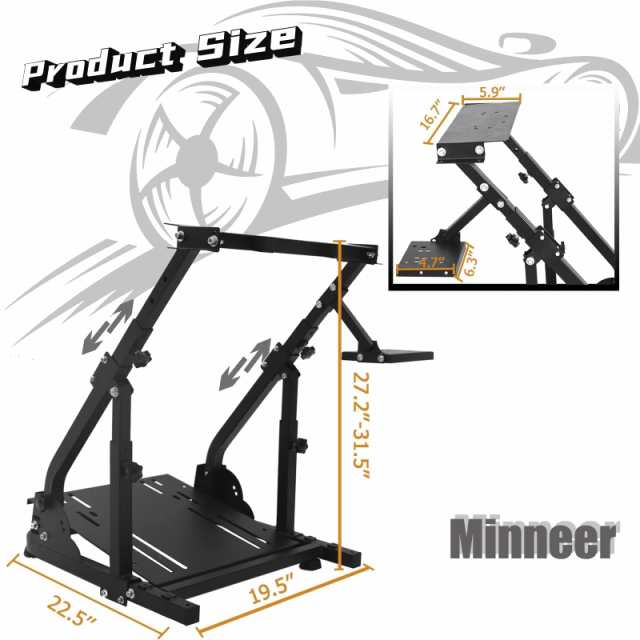 MINNEER レーシングホイールスタンド アップグレード ダブルアーム サポートロッド ホイールスタンド for Logicool  g25/g27/g29/g920,Thrの通販はau PAY マーケット - Litlulu Meena | au PAY マーケット－通販サイト