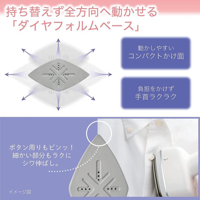 日立(HITACHI) 衣類スチーマー スチームアイロン ワンプッシュ連続スチーム 2段階スチーム 3段階温度切替 ブラシ付き CSI-RX2A W パール_7