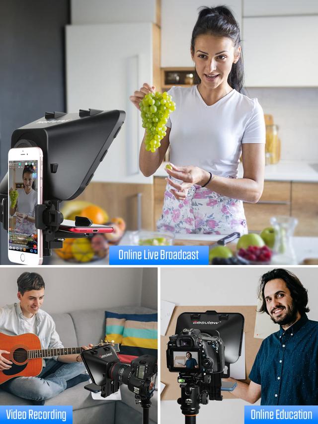 Desview T3 テレプロンプター スマートフォンタブレット デジタル一眼