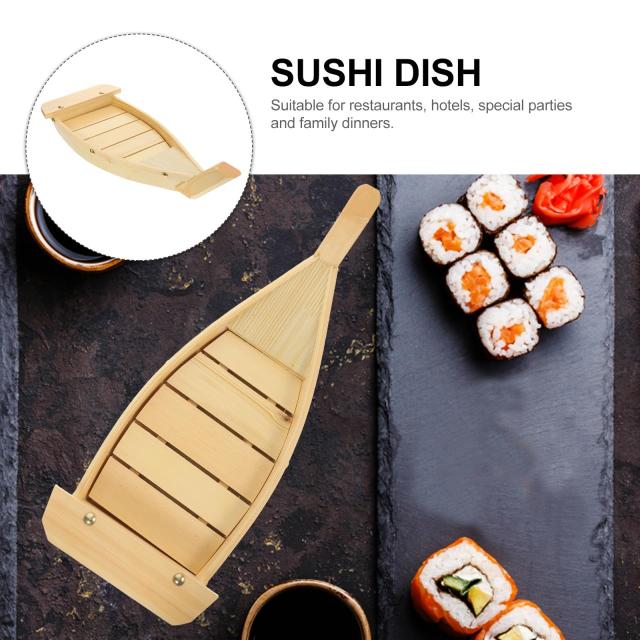 Frcolor 寿司船 寿司ボート 日本料理 寿司盛台 刺身盛台 寿司ツール ランチプレート 寿司食器 木製 盛り付け 舟盛り器 和風 寿司盛台 和_1