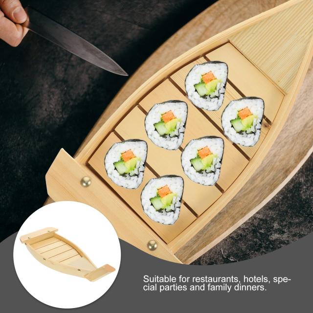 Frcolor 寿司船 寿司ボート 日本料理 寿司盛台 刺身盛台 寿司ツール ランチプレート 寿司食器 木製 盛り付け 舟盛り器 和風 寿司盛台 和_2