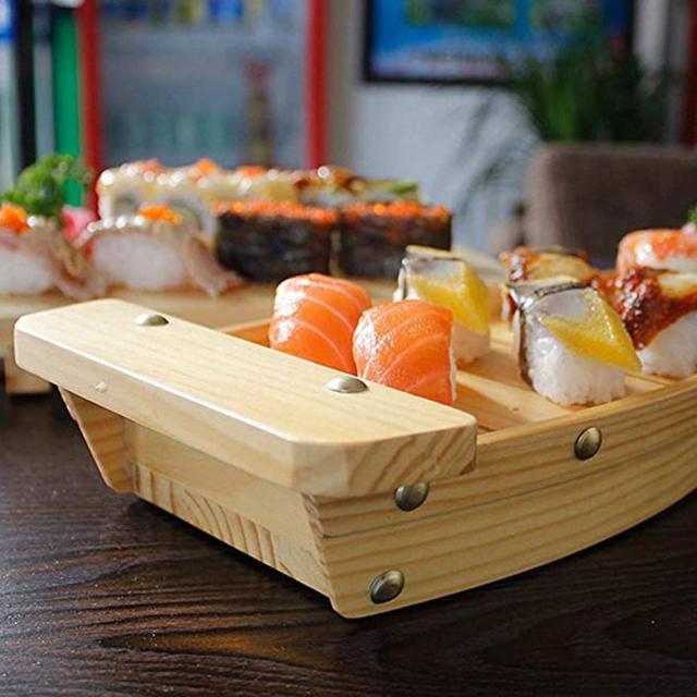 Frcolor 寿司船 寿司ボート 日本料理 寿司盛台 刺身盛台 寿司ツール ランチプレート 寿司食器 木製 盛り付け 舟盛り器 和風 寿司盛台 和_3