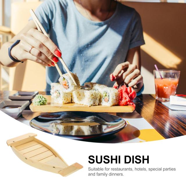 Frcolor 寿司船 寿司ボート 日本料理 寿司盛台 刺身盛台 寿司ツール ランチプレート 寿司食器 木製 盛り付け 舟盛り器 和風 寿司盛台 和_8