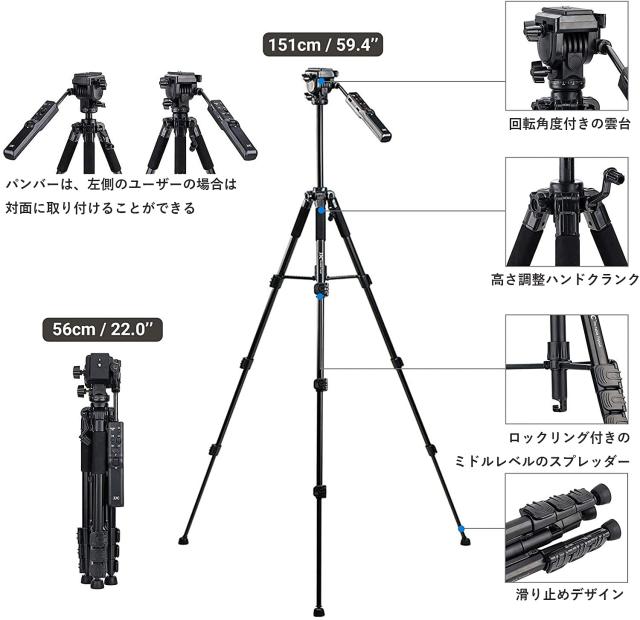 JJC ビデオカメラ三脚 リモートコントロール三脚 ソニー VCT-VPR1 交換用 リモコン 付き Sony α7RV α7IV FX30 A1 A7RIV A7RIII A7RII A_2