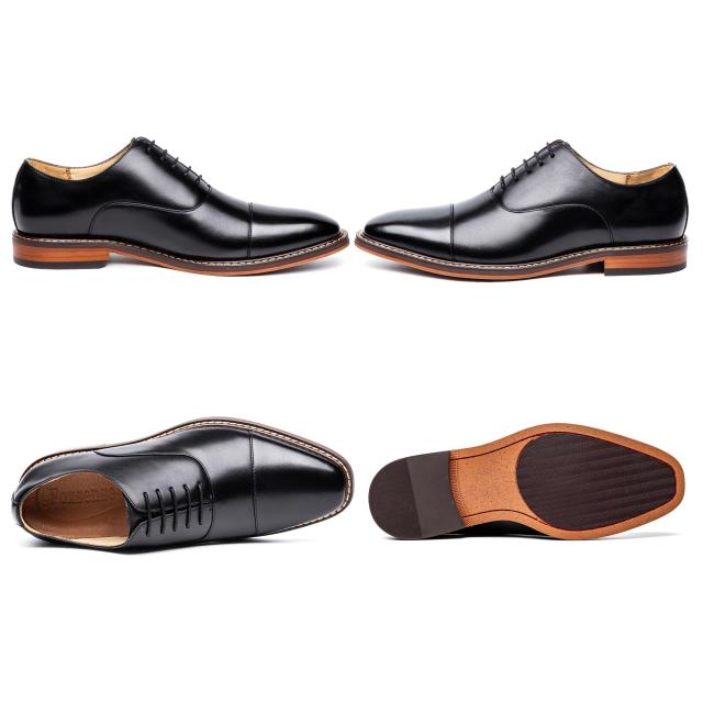 [フォクスセンス] 革靴 メンズ ビジネス ドレス シューズ 高級紳士靴 本革 軽量・防水 ブラック 26.5cm C9010-01